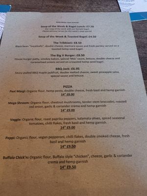 Lunch menu at Kynd in Edinburgh