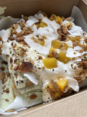 Matcha waffle   at Kynd in Edinburgh