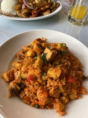 Vegan paella at Emelina's in San Carlos