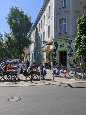 Outdoor seating. at Mana Food - Moabit in Berlin