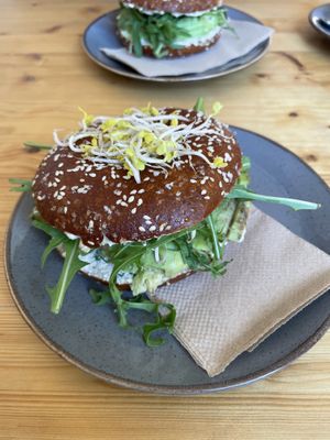 A flavourless bagel - the only weekday option!   at Mana Food - Moabit in Berlin