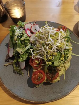 Avocado toast at Mana Food - Moabit in Berlin