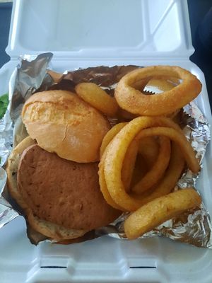 Updated vegan chicken sandwich, now with a patty instead of tenders. at Vey's Pub & Grille in Hermitage