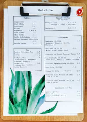 Menu page at Erchy's at Erchy's in Berlin