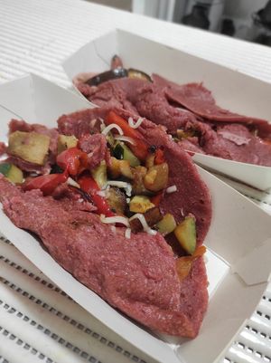 Crepes rosas at Saboro Comida Consciente in Castellon De La Plana