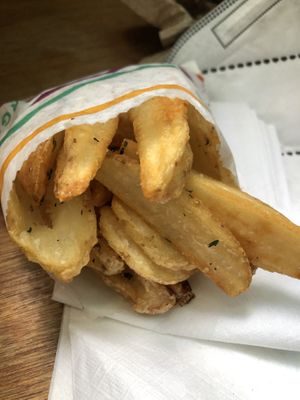 Garlic Herb Potato Scoops... try the Aoli dipping sauce  at PLNT Burger in Alexandria