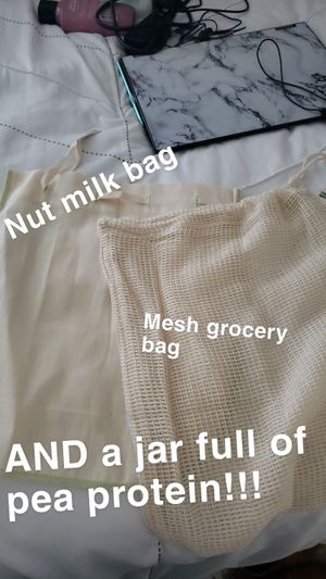 Nut milk bag for making my own oat milk, produce bag at Mason & Greens in Alexandria
