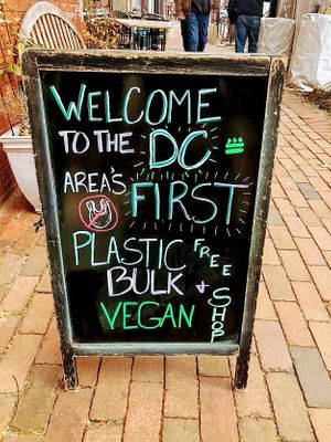 Sign out front at Mason & Greens in Alexandria