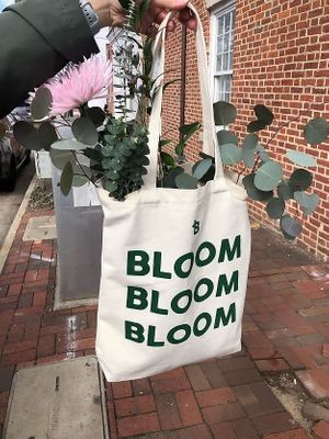 Bag full of flowers and eucalyptus we bought! $1.50 / stem!  at Mason & Greens in Alexandria