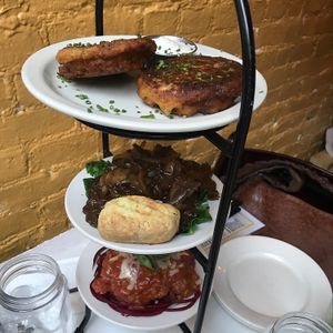 tower of yunnmmmm Saye ❤️ NYC  at Sacred Chow in New York City