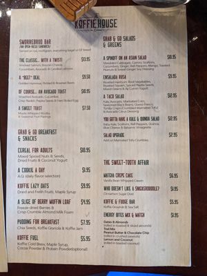 Menu 2021 at Koffie House  in Key West