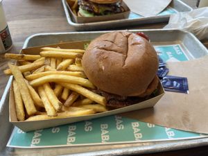 Truffle and Onion Burgerr which  at BABAS - Högdalen in Bandhagen