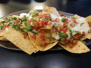 Yummy vegan nachos at Pepe's Cantina in Clermont
