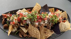 Vegan nachos - very good flavor  at Pepe's Cantina in Clermont