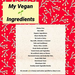 Vegan ingredients at Nana's Tamales  in Temecula