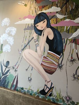 Indoor art! at Trendy Vegan in Houston