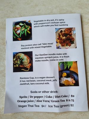Menu at Trendy Vegan in Houston