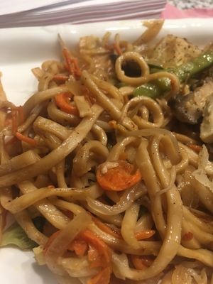 Lo mein is good. Got some kick! at Trendy Vegan in Houston