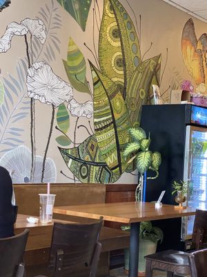 Fun murals   at Trendy Vegan in Houston
