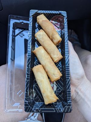 Side of spring rolls (gluten free and vegan) at Trendy Vegan in Houston