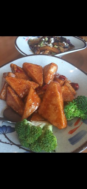 General tso tofu at Trendy Vegan in Houston