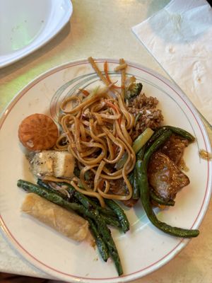 Buffet plate   at Trendy Vegan in Houston