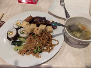 My second plate (buffet) at Trendy Vegan in Houston