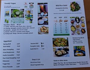 Menu page 2 at Trendy Vegan in Houston