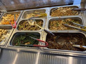 Buffet items  at Trendy Vegan in Houston
