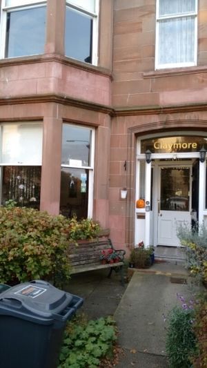 outside at Claymore Vegetarian Guest House in Edinburgh