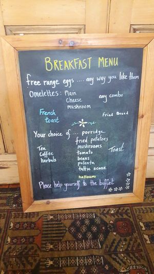 breakfast options at Claymore Vegetarian Guest House in Edinburgh