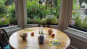 breakfast table at Claymore Vegetarian Guest House in Edinburgh