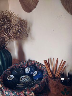 A corner  at Earth Cafe in Dong Hoi