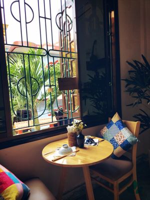 A corner to enjoy  at Earth Cafe in Dong Hoi