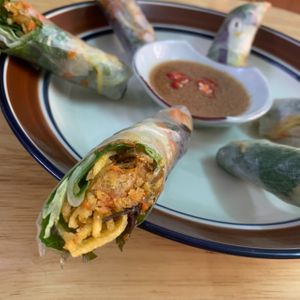 Tofu rolls. Earth Cafe's signature  at Earth Cafe in Dong Hoi