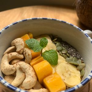 Cereal for breakfast  at Earth Cafe in Dong Hoi