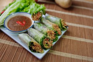 Yummy tofu rolls at Earth Cafe in Dong Hoi