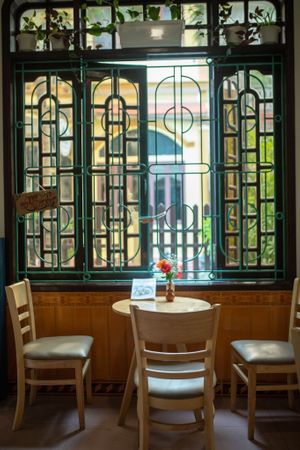 Peaceful corner at Earth Cafe in Dong Hoi