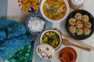 Vietnamese styled food at Earth Cafe in Dong Hoi