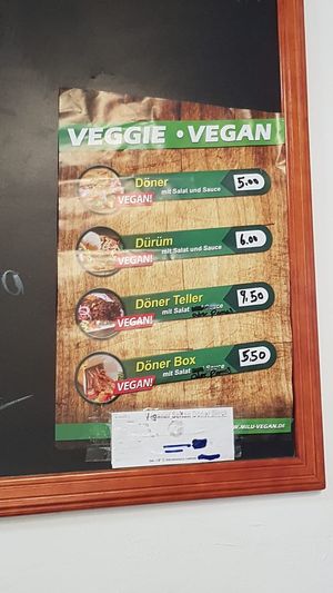 All the vegan options at Tigris Döner Kebap in Wurzburg