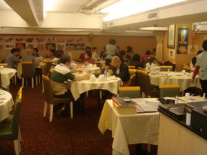 Restaurant interior at Ah Sin Vegetarian in Kowloon