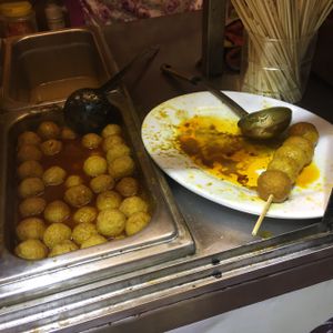 Veg fish balls at Ah Sin Vegetarian in Kowloon