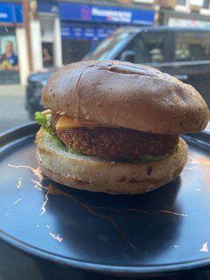 Vegan Chicken Burger at MAAD in South West London