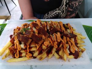 Fully loaded MAAD fries at MAAD in South West London