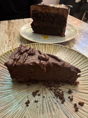 Chocolate cake + Nutella cheesecake at Okashi Sanda in Madrid