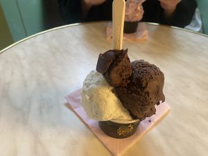 My ice cream of dark chocolate & limoncello   at Anita La Mamma Del Gelato in New York City