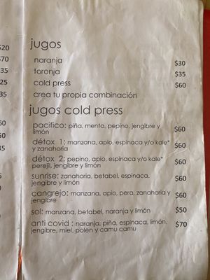 Juices at Umami in Mazunte