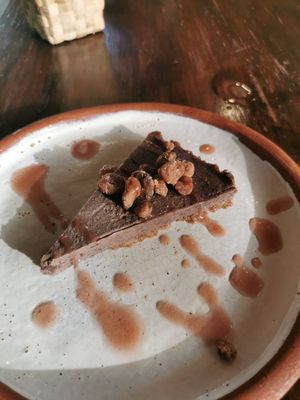 Raw chocolate cashew dessert at Umami in Mazunte