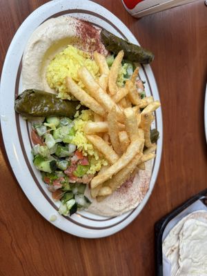 Vegetarian plate made vegan   at Jerusalem in Denver