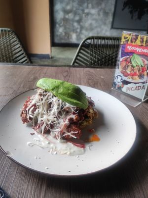 Patacón at La Jungla Veg in Bucaramanga